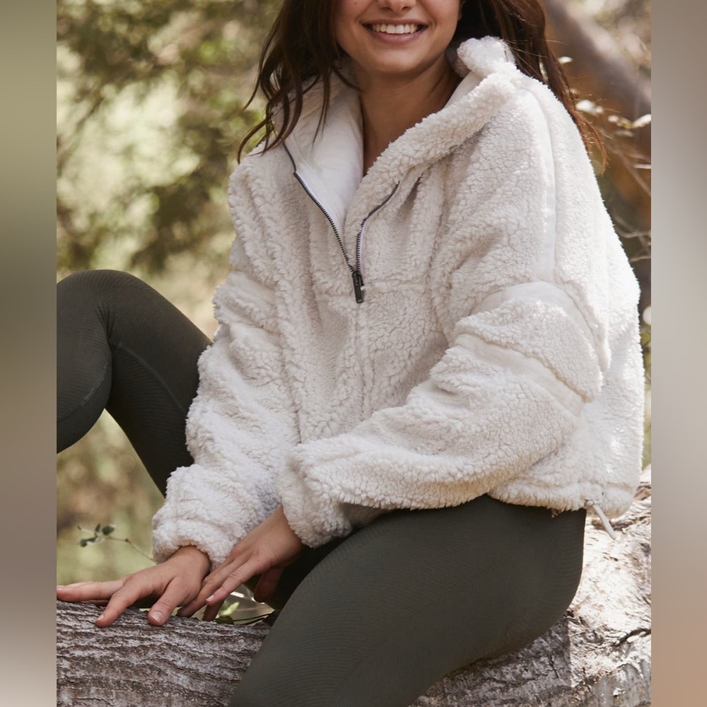 FP Movement by Free People Nantucket Fleece Half Zip Pullover Ivory